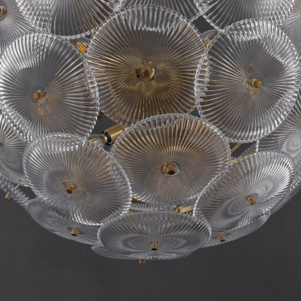Safavieh Alberta Geometric Iron Chandelier with Clear Glass Panels and Warm Gold Finish CTL1117A