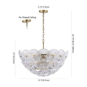 Safavieh Alberta Geometric Iron Chandelier with Clear Glass Panels and Warm Gold Finish CTL1117A