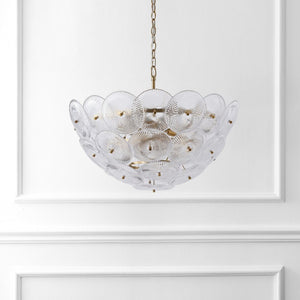 Safavieh Alberta Geometric Iron Chandelier with Clear Glass Panels and Warm Gold Finish CTL1117A