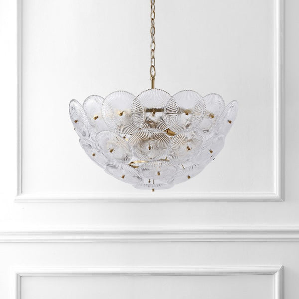 Safavieh Alberta Geometric Iron Chandelier with Clear Glass Panels and Warm Gold Finish CTL1117A