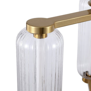 Safavieh Cyndy Square Iron and Glass Chandelier Gold Geometric Ceiling Light for Dining Rooms CTL1118A