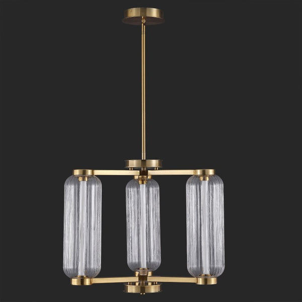Safavieh Cyndy Square Iron and Glass Chandelier Gold Geometric Ceiling Light for Dining Rooms CTL1118A