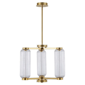 Safavieh Cyndy Square Iron and Glass Chandelier Gold Geometric Ceiling Light for Dining Rooms CTL1118A