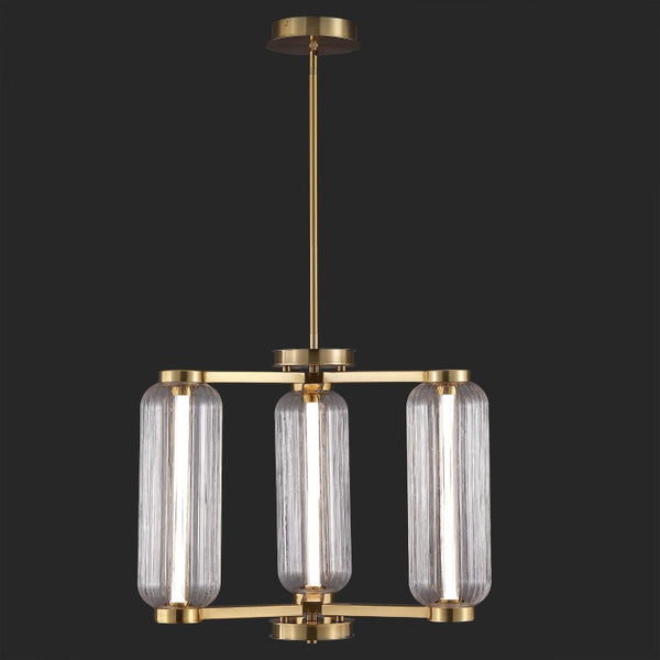 Safavieh Cyndy Square Iron and Glass Chandelier Gold Geometric Ceiling Light for Dining Rooms CTL1118A