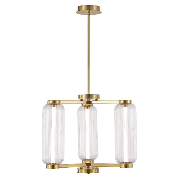 Safavieh Cyndy Square Iron and Glass Chandelier Gold Geometric Ceiling Light for Dining Rooms CTL1118A