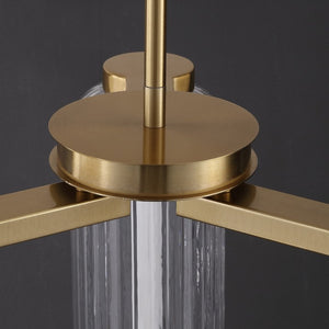 Safavieh Cyndy Square Iron and Glass Chandelier Gold Geometric Ceiling Light for Dining Rooms CTL1118A