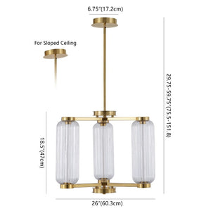 Safavieh Cyndy Square Iron and Glass Chandelier Gold Geometric Ceiling Light for Dining Rooms CTL1118A