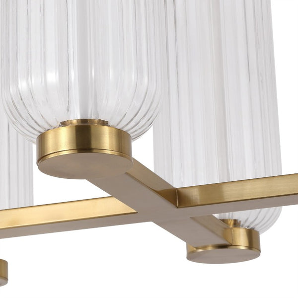 Safavieh Cyndy Iron and Glass Rectangle Chandelier Gold Finish Dining Room Foyer Accent CTL1119A