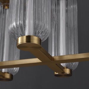 Safavieh Cyndy Iron and Glass Rectangle Chandelier Gold Finish Dining Room Foyer Accent CTL1119A