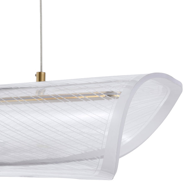 Safavieh Fenric Acrylic Linear Pendant With Clear Acrylic Diffuser And Warm Gold Finish For Modern Spaces CTL1120A