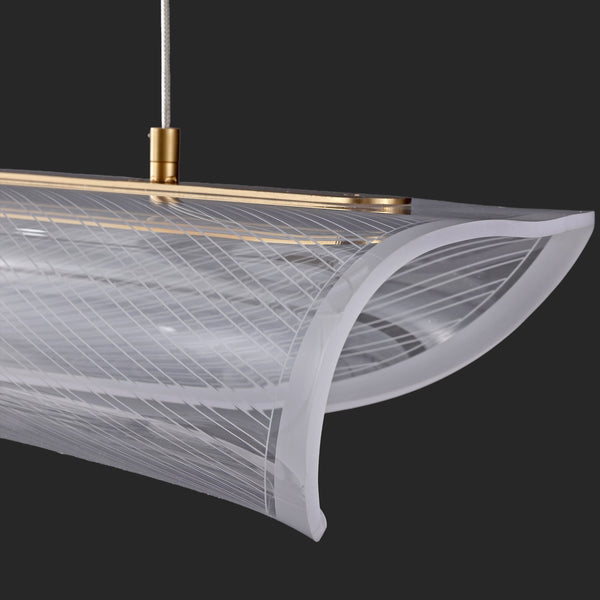 Safavieh Fenric Acrylic Linear Pendant With Clear Acrylic Diffuser And Warm Gold Finish For Modern Spaces CTL1120A