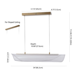 Safavieh Fenric Acrylic Linear Pendant With Clear Acrylic Diffuser And Warm Gold Finish For Modern Spaces CTL1120A