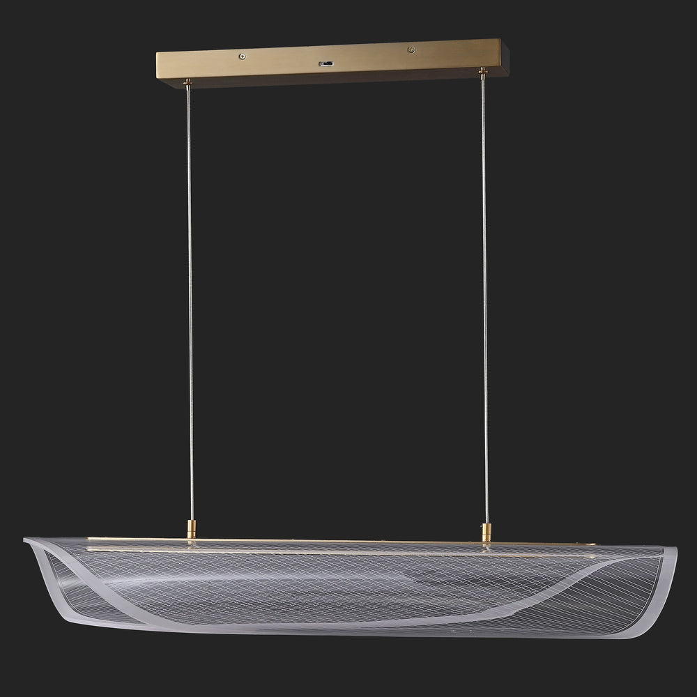 Safavieh Fenric Acrylic Linear Pendant With Clear Acrylic Diffuser And Warm Gold Finish For Modern Spaces CTL1120A