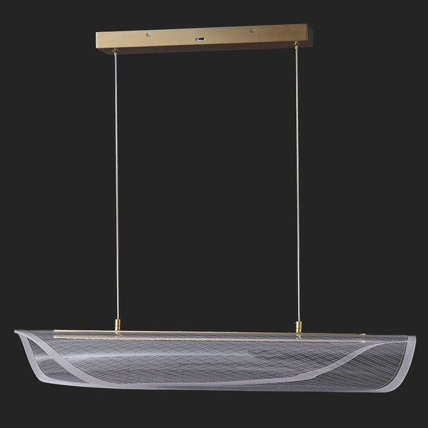 Safavieh Fenric Acrylic Linear Pendant With Clear Acrylic Diffuser And Warm Gold Finish For Modern Spaces CTL1120A
