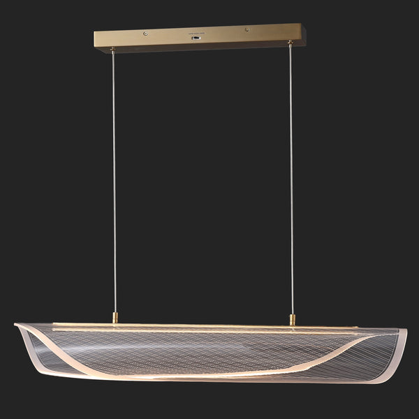 Safavieh Fenric Acrylic Linear Pendant With Clear Acrylic Diffuser And Warm Gold Finish For Modern Spaces CTL1120A