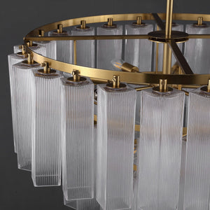 Safavieh Kelcie Tiered Glass Chandelier With Polished Gold Accents — Sculptural Clear Glass Tiers, Layered Glow CTL1121A