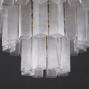 Safavieh Kelcie Tiered Glass Chandelier With Polished Gold Accents — Sculptural Clear Glass Tiers, Layered Glow CTL1121A