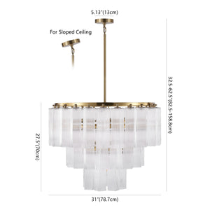 Safavieh Kelcie Tiered Glass Chandelier With Polished Gold Accents — Sculptural Clear Glass Tiers, Layered Glow CTL1121A