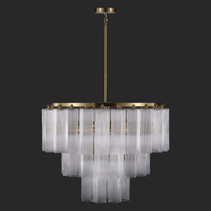 Safavieh Kelcie Tiered Glass Chandelier With Polished Gold Accents — Sculptural Clear Glass Tiers, Layered Glow CTL1121A