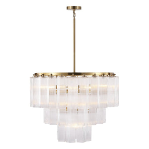 Safavieh Kelcie Tiered Glass Chandelier With Polished Gold Accents — Sculptural Clear Glass Tiers, Layered Glow CTL1121A