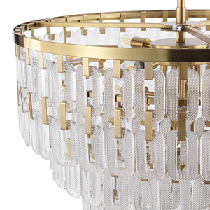 Safavieh Queenie Tiered Glass Chandelier With Gold Iron Finish — Cascading Clear Tiers For Warm Elegant Glow CTL1122A