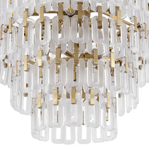 Safavieh Queenie Tiered Glass Chandelier With Gold Iron Finish — Cascading Clear Tiers For Warm Elegant Glow CTL1122A