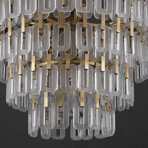 Safavieh Queenie Tiered Glass Chandelier With Gold Iron Finish — Cascading Clear Tiers For Warm Elegant Glow CTL1122A