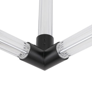 Safavieh Sheila Cube Pendant Light Clear Acrylic Matte Black Frame for Dining or Kitchen CTL1123A