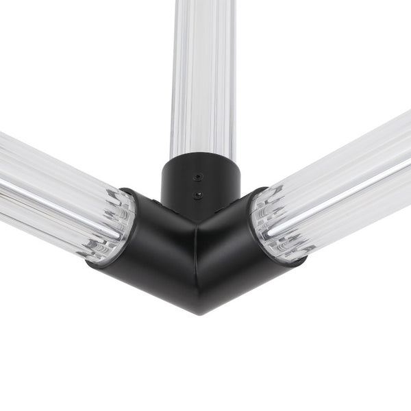 Safavieh Sheila Cube Pendant Light Clear Acrylic Matte Black Frame for Dining or Kitchen CTL1123A