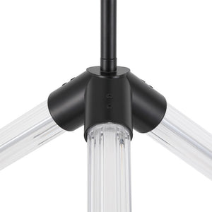 Safavieh Sheila Cube Pendant Light Clear Acrylic Matte Black Frame for Dining or Kitchen CTL1123A