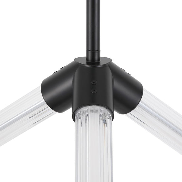 Safavieh Sheila Cube Pendant Light Clear Acrylic Matte Black Frame for Dining or Kitchen CTL1123A