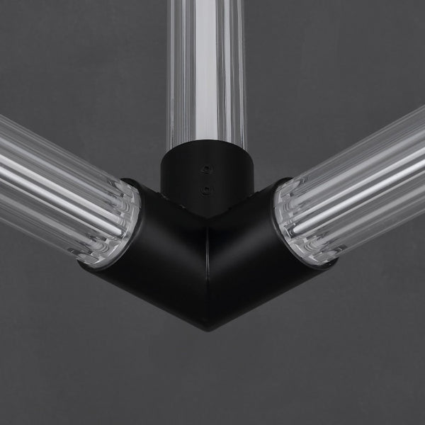 Safavieh Sheila Cube Pendant Light Clear Acrylic Matte Black Frame for Dining or Kitchen CTL1123A