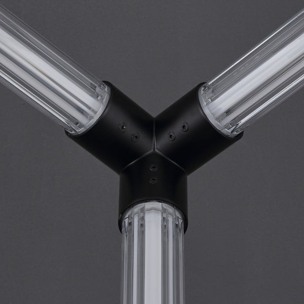 Safavieh Sheila Cube Pendant Light Clear Acrylic Matte Black Frame for Dining or Kitchen CTL1123A