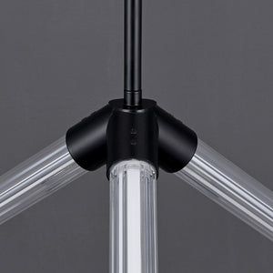 Safavieh Sheila Cube Pendant Light Clear Acrylic Matte Black Frame for Dining or Kitchen CTL1123A