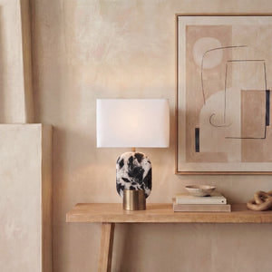 Safavieh Tarastella Genuine Marble Base Table Lamp with Metal Frame for Modern Interiors CTL1125A