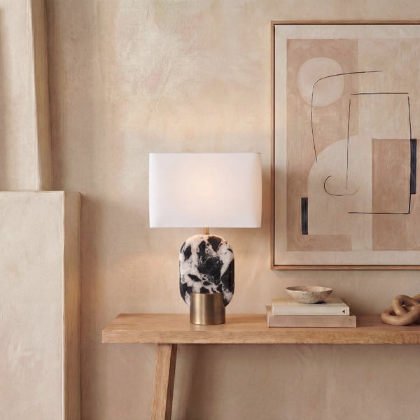 Safavieh Tarastella Genuine Marble Base Table Lamp with Metal Frame for Modern Interiors CTL1125A
