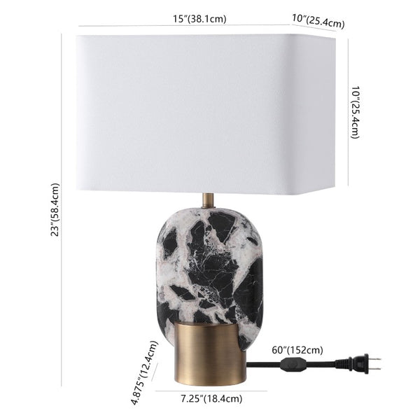 Safavieh Tarastella Genuine Marble Base Table Lamp with Metal Frame for Modern Interiors CTL1125A