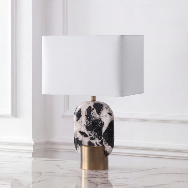 Safavieh Tarastella Genuine Marble Base Table Lamp with Metal Frame for Modern Interiors CTL1125A