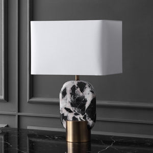 Safavieh Tarastella Genuine Marble Base Table Lamp with Metal Frame for Modern Interiors CTL1125A