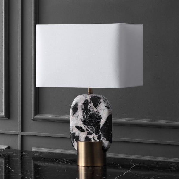 Safavieh Tarastella Genuine Marble Base Table Lamp with Metal Frame for Modern Interiors CTL1125A