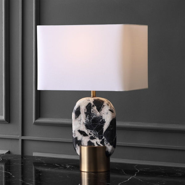 Safavieh Tarastella Genuine Marble Base Table Lamp with Metal Frame for Modern Interiors CTL1125A