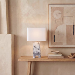 Safavieh Waverli Veined Marble Table Lamp with Square Base for Bedroom or Living Room CTL1126A