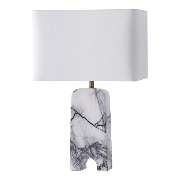 Safavieh Waverli Veined Marble Table Lamp with Square Base for Bedroom or Living Room CTL1126A
