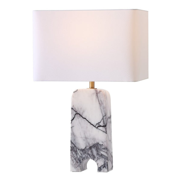Safavieh Waverli Veined Marble Table Lamp with Square Base for Bedroom or Living Room CTL1126A