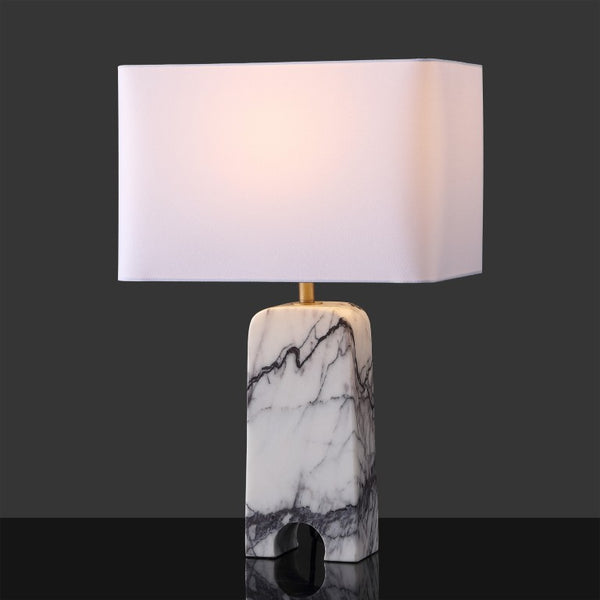 Safavieh Waverli Veined Marble Table Lamp with Square Base for Bedroom or Living Room CTL1126A