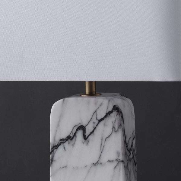 Safavieh Waverli Veined Marble Table Lamp with Square Base for Bedroom or Living Room CTL1126A