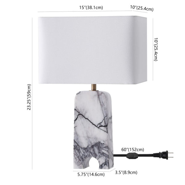 Safavieh Waverli Veined Marble Table Lamp with Square Base for Bedroom or Living Room CTL1126A