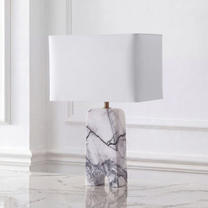 Safavieh Waverli Veined Marble Table Lamp with Square Base for Bedroom or Living Room CTL1126A