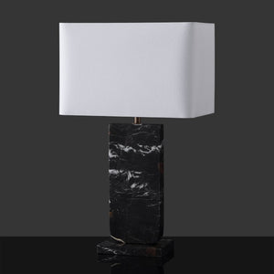 Safavieh Nikolaus Genuine Marble Base Table Lamp with Matte Black Metal for Modern Interiors CTL1127A
