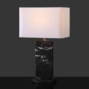 Safavieh Nikolaus Genuine Marble Base Table Lamp with Matte Black Metal for Modern Interiors CTL1127A